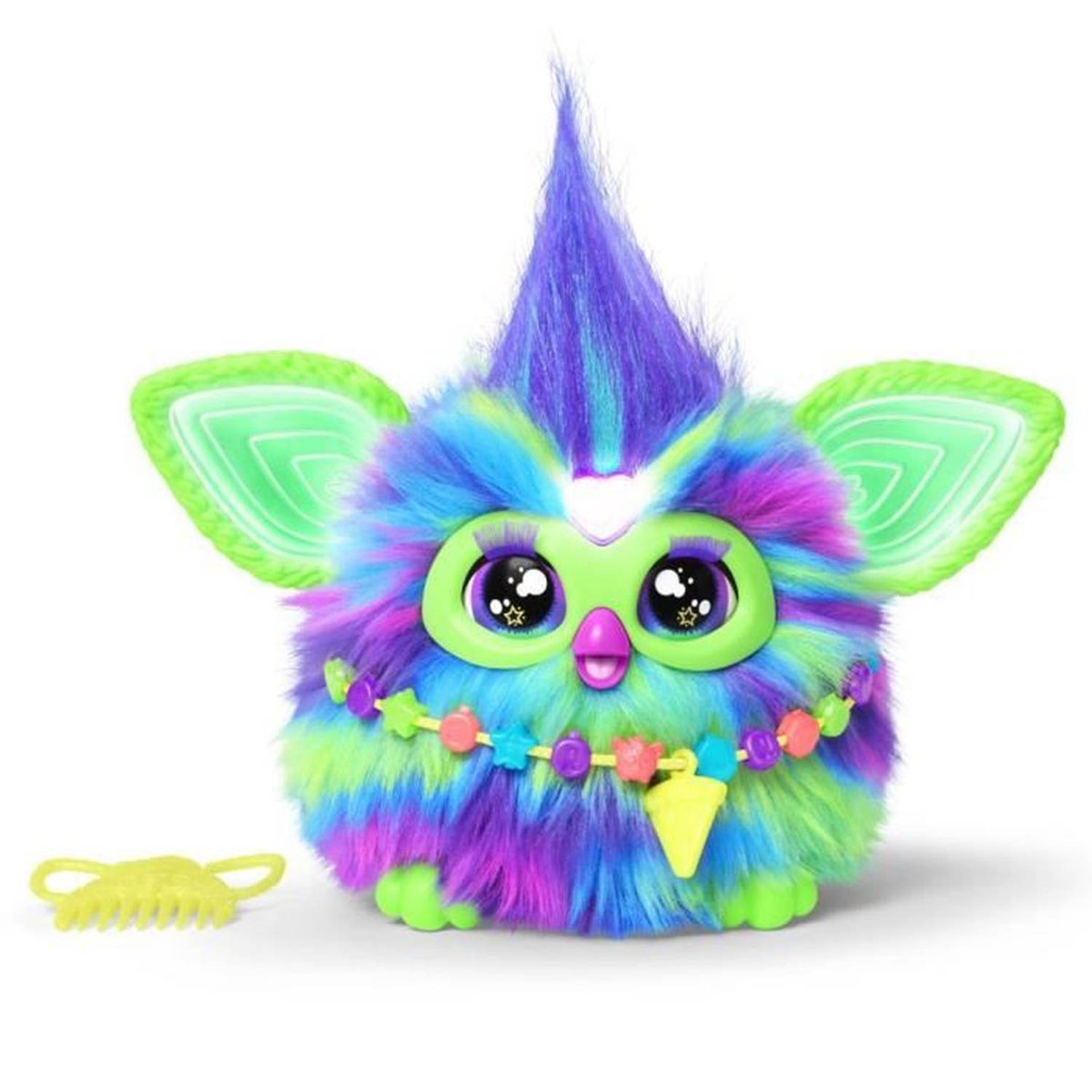 Furby Galaxy, spraakgestuurd knuffeldier dat oplicht in het donker, interactief speelgoed, vanaf 6 jaar