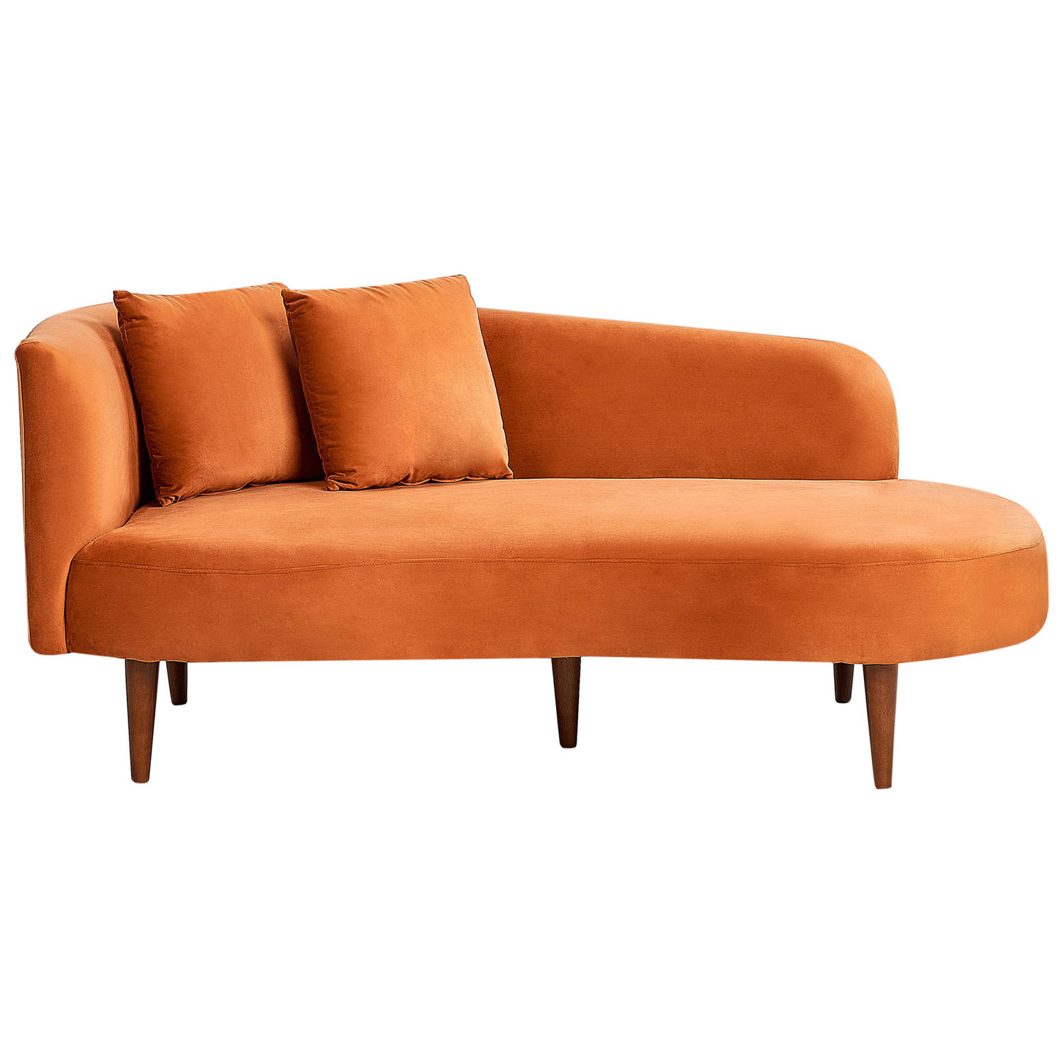 CHAUMONT - Chaise longue - Oranje - Linkszijdig - Fluweel