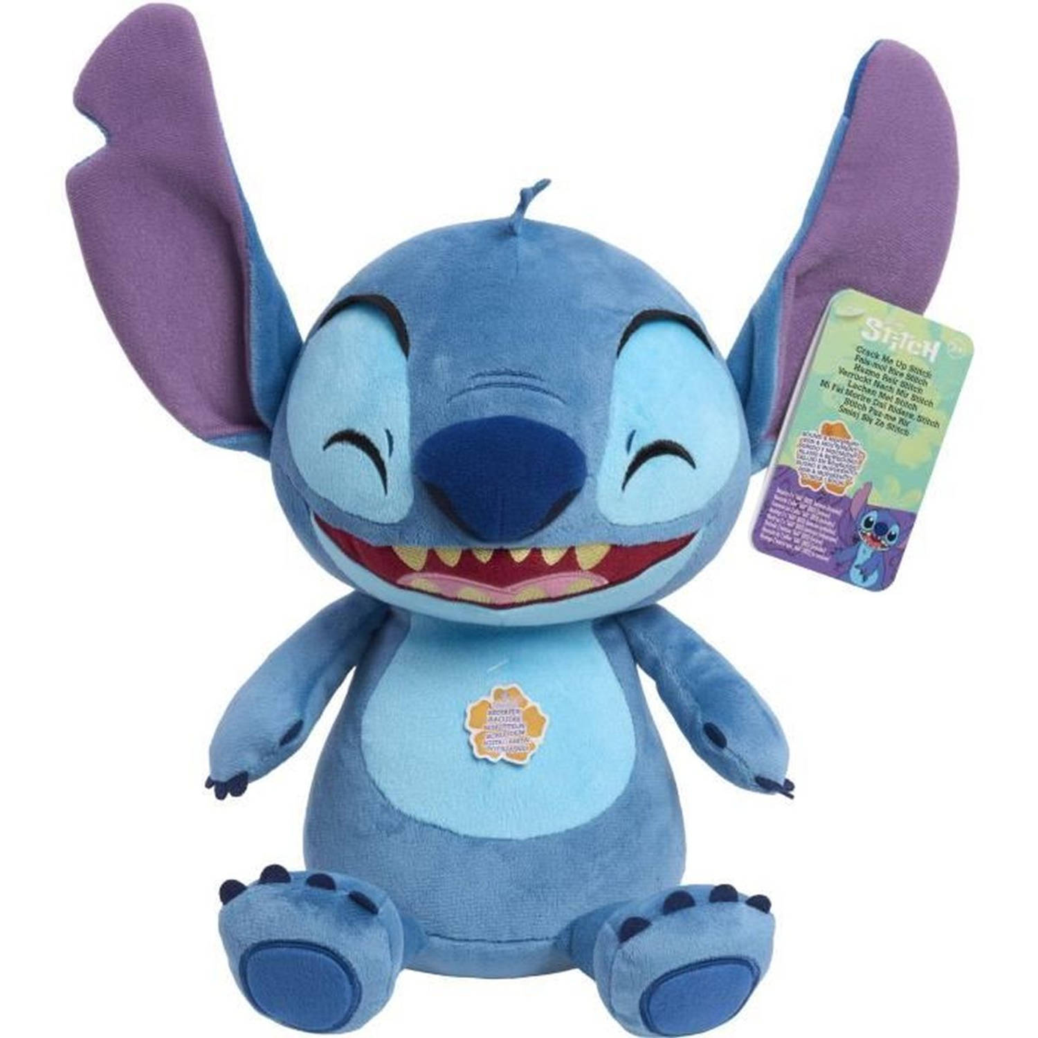 Interactief knuffeldier - LICENTIE / STITCH - Lacht en beeft Stitch knuffel - 25 cm, lacht en beeft als het wordt geschu