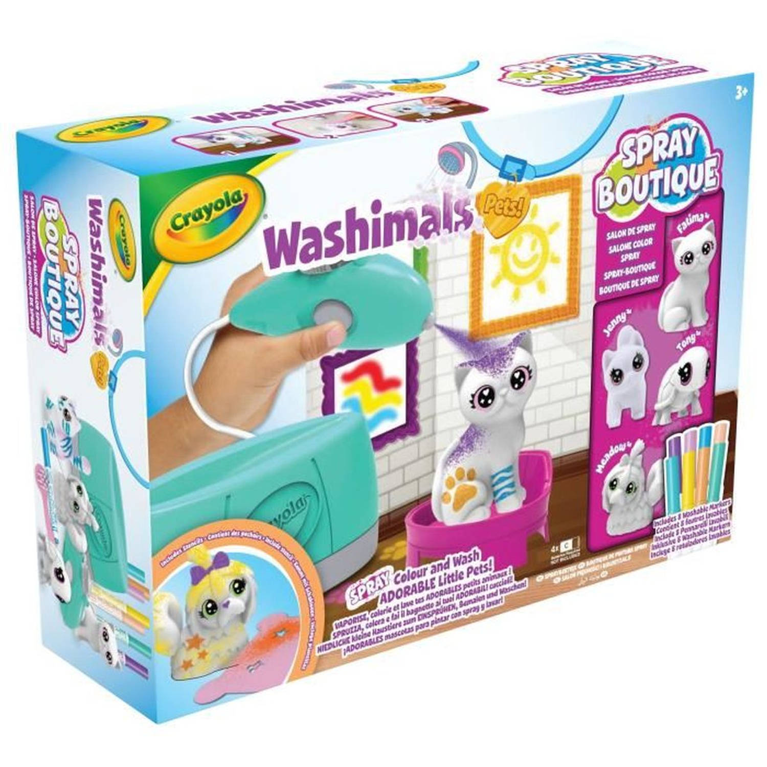 Crayola - Washimals Pets - Hobbypakket - Set Spray Boutique met Airbrush en 4 Dieren