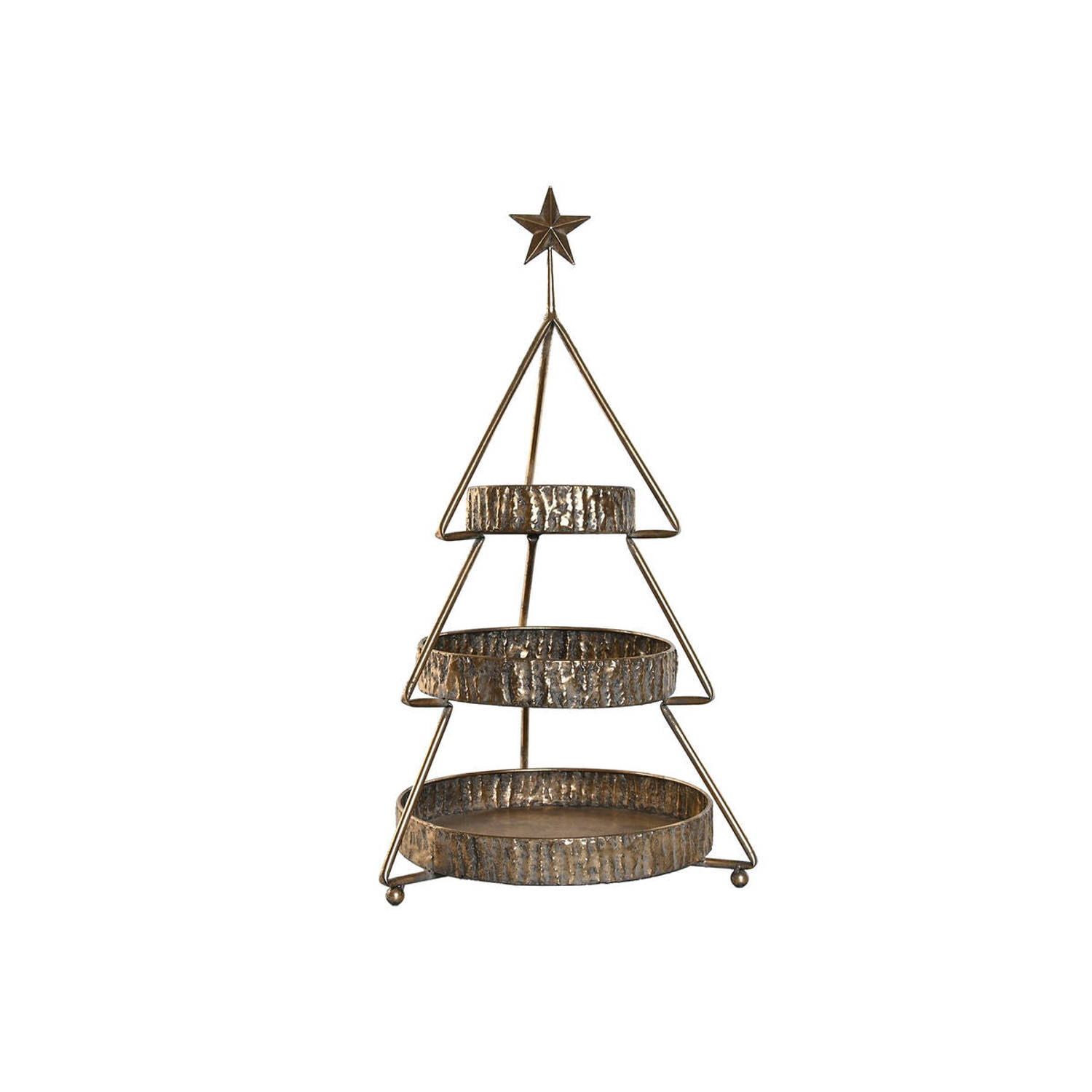 Fruitschaal Home ESPRIT Gouden Metaal 43 x 43 x 79 cm Kerstboom