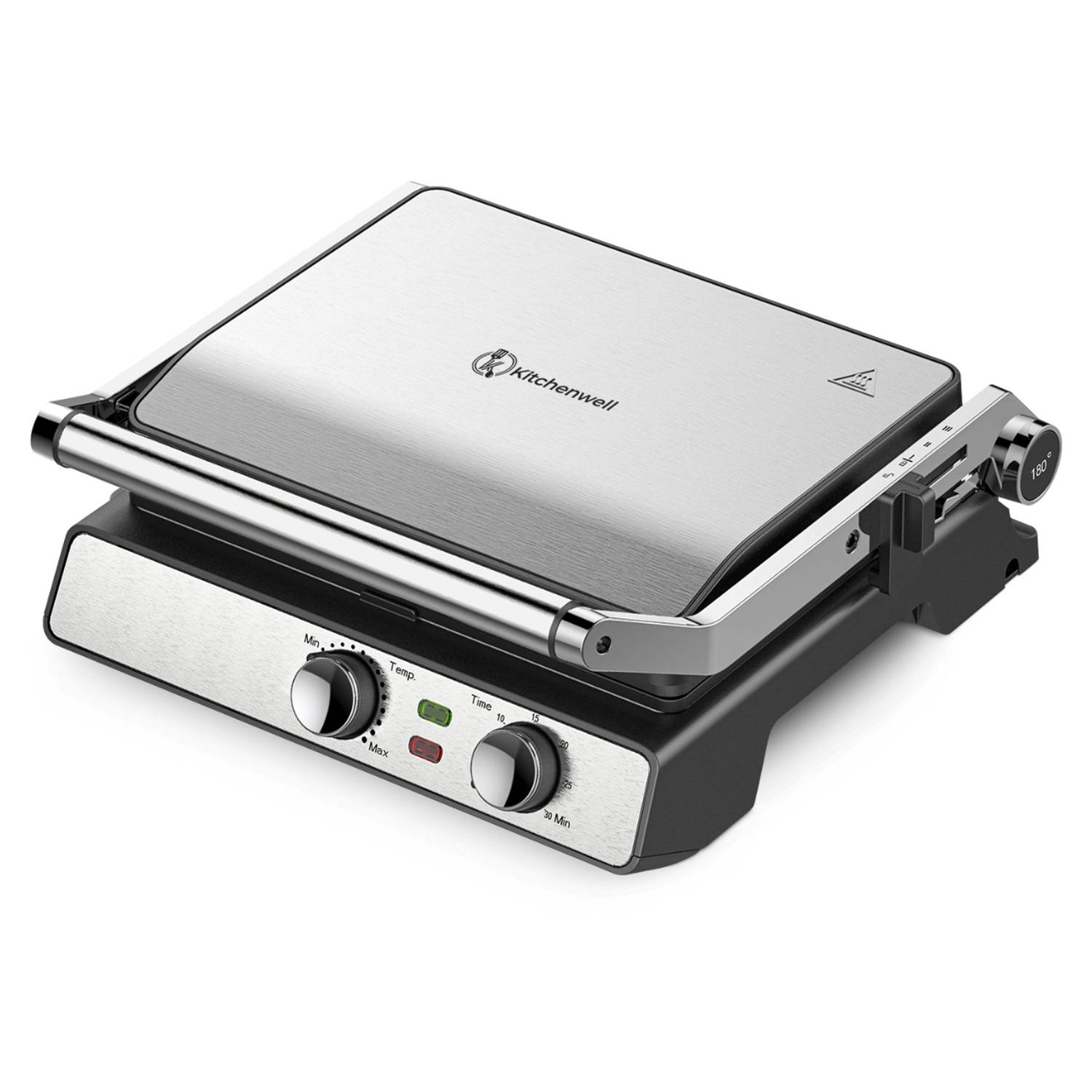 Kitchenwell Tosti apparaat - Grill apparaat - Anti-aanbaklaag - Contactgrill - 3-in-1 -180 °C grill - Vaatwasserbestendig