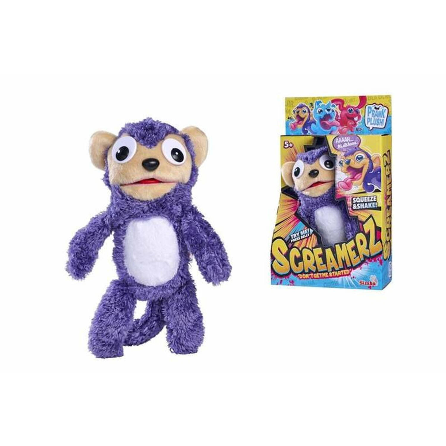 Nicotoy - ScreamerZ Monkey - Aap - Knuffel - Pluche - Geluid - Grappig