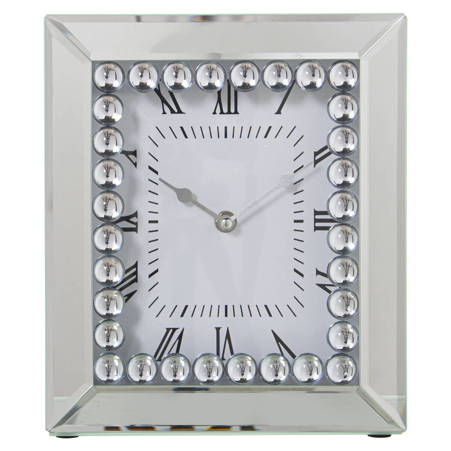 Bordsklocka Alexandra House Living Zilverkleurig Kristal Helder 22 x 26 x 6 cm