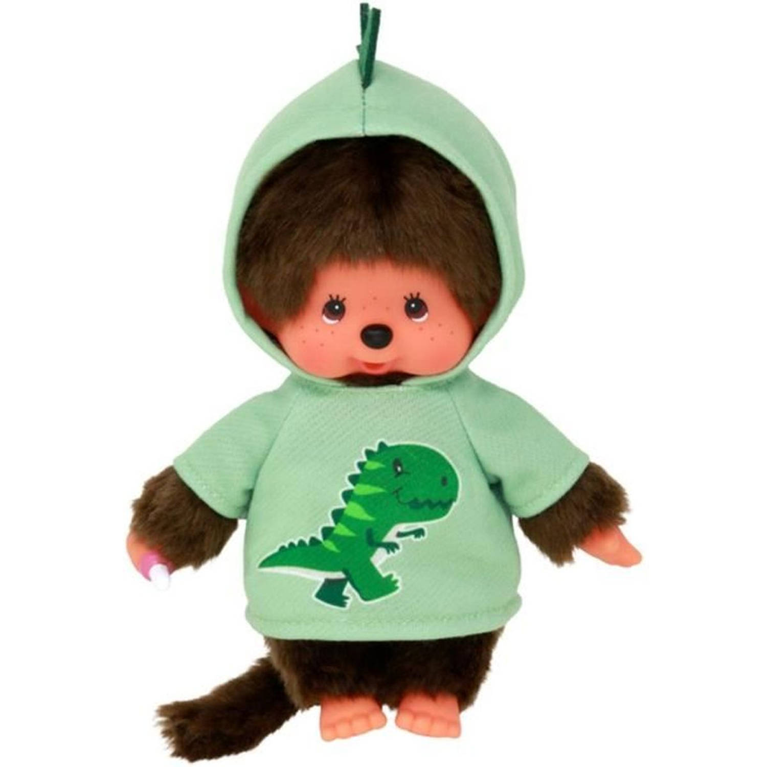 Monchhichi Dinosaurus knuffel - BANDAI - 20 cm - Zacht pluche speelgoed