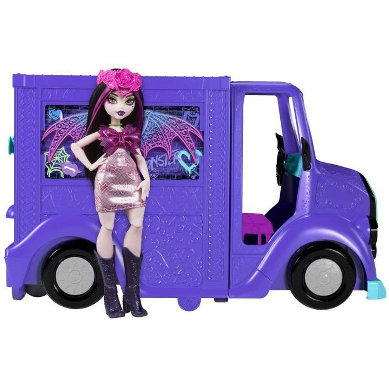 Monster High-Tour Bus Blood-sational Rock-Set met pop en bus HXH83