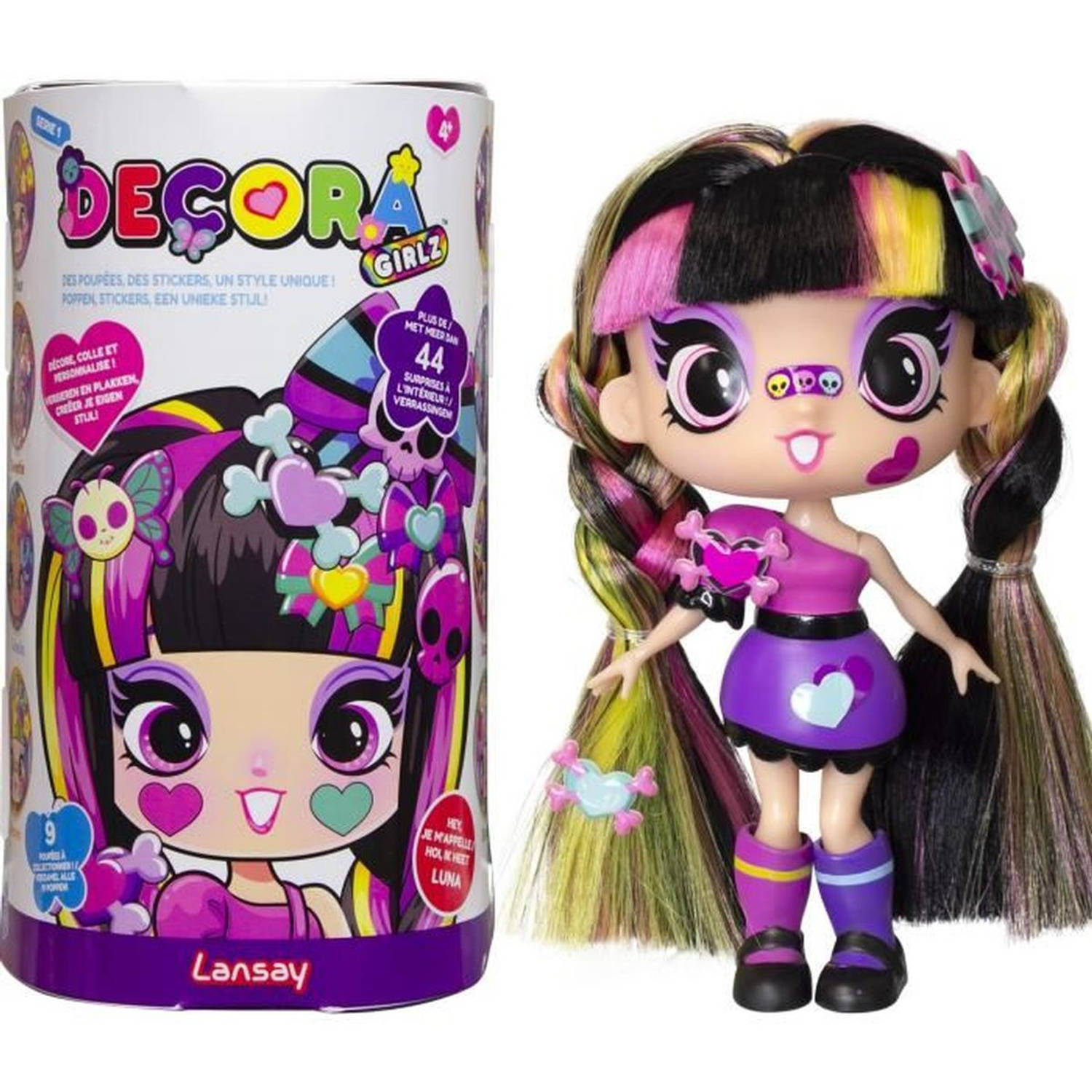 Pop - LANSAY - 55103 - Decora Girlz - Mini-modepoppen om aan te passen - Luna