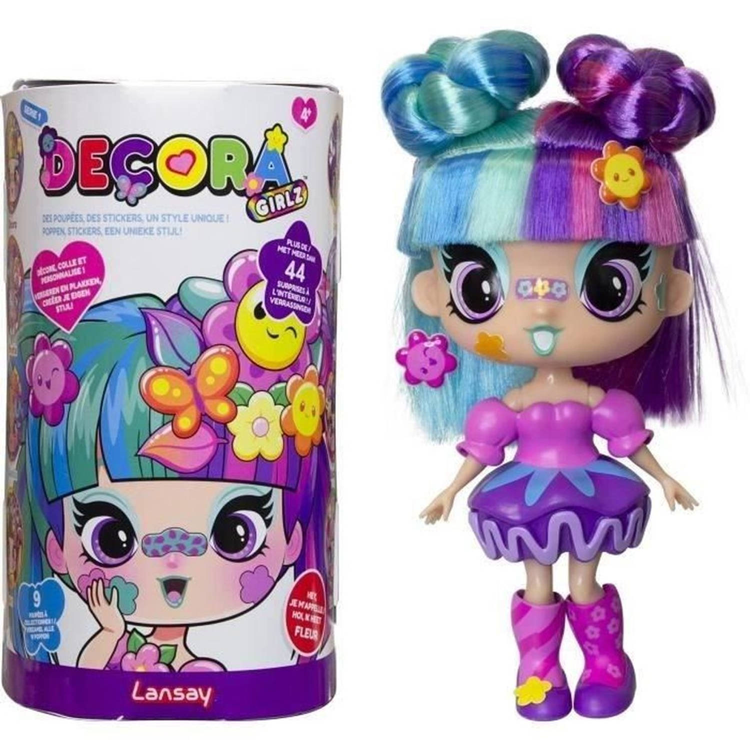 Pop - LANSAY - 55102 - Decora Girlz - Mini-modepoppen om aan te passen - Bloem