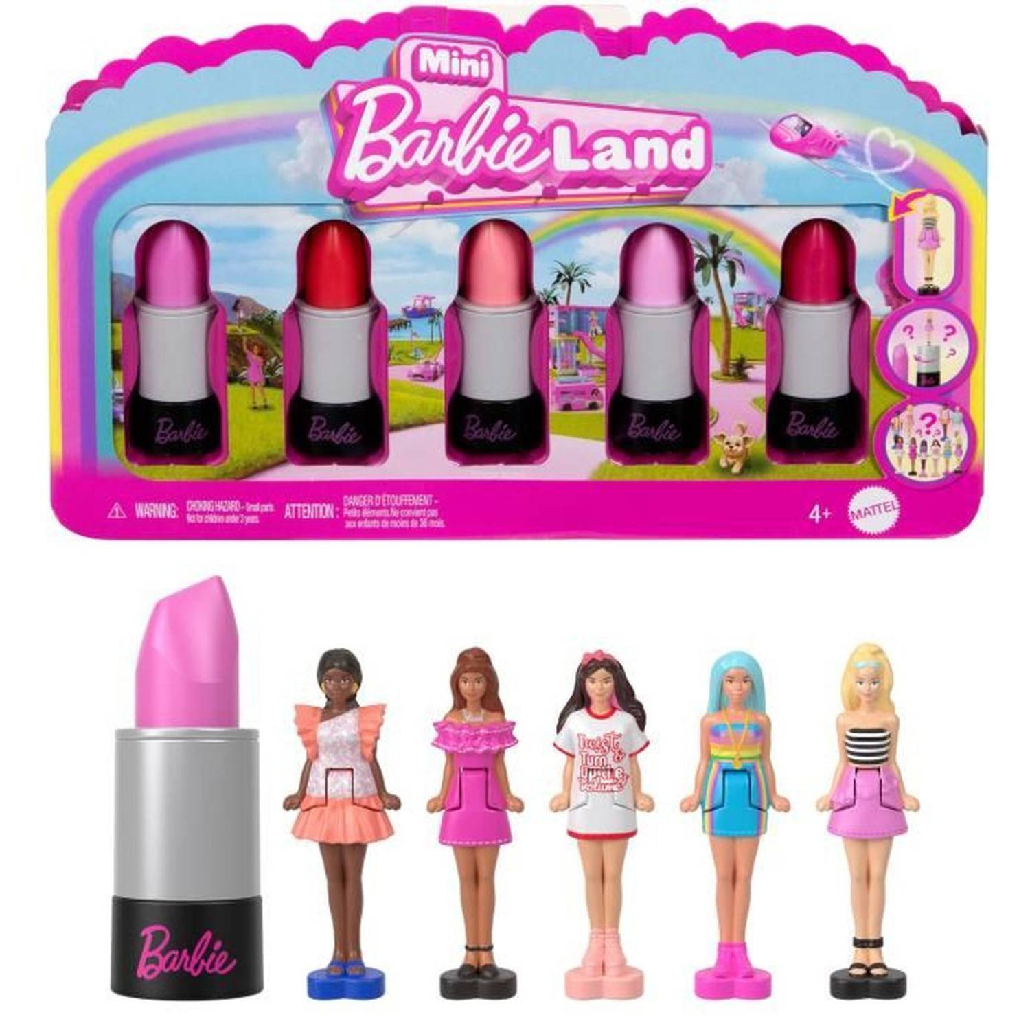 BARBIE Mini BarbieLand 6 lippenstiftset met minipoppetjes - JBD26