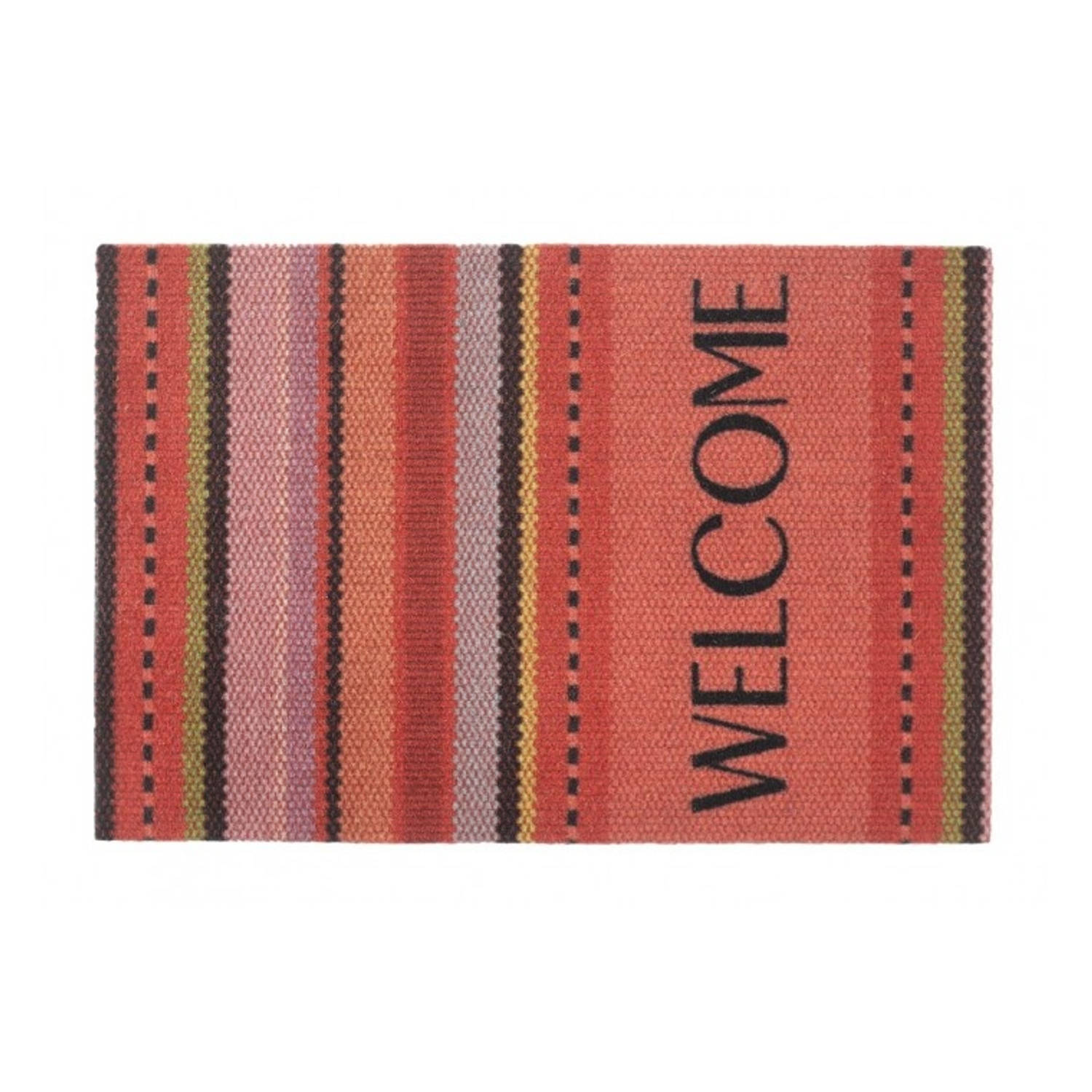 MD Entree - Deurmat - Schoonloopmat - Impression - Woven Stripes Red - 40 x 60 cm