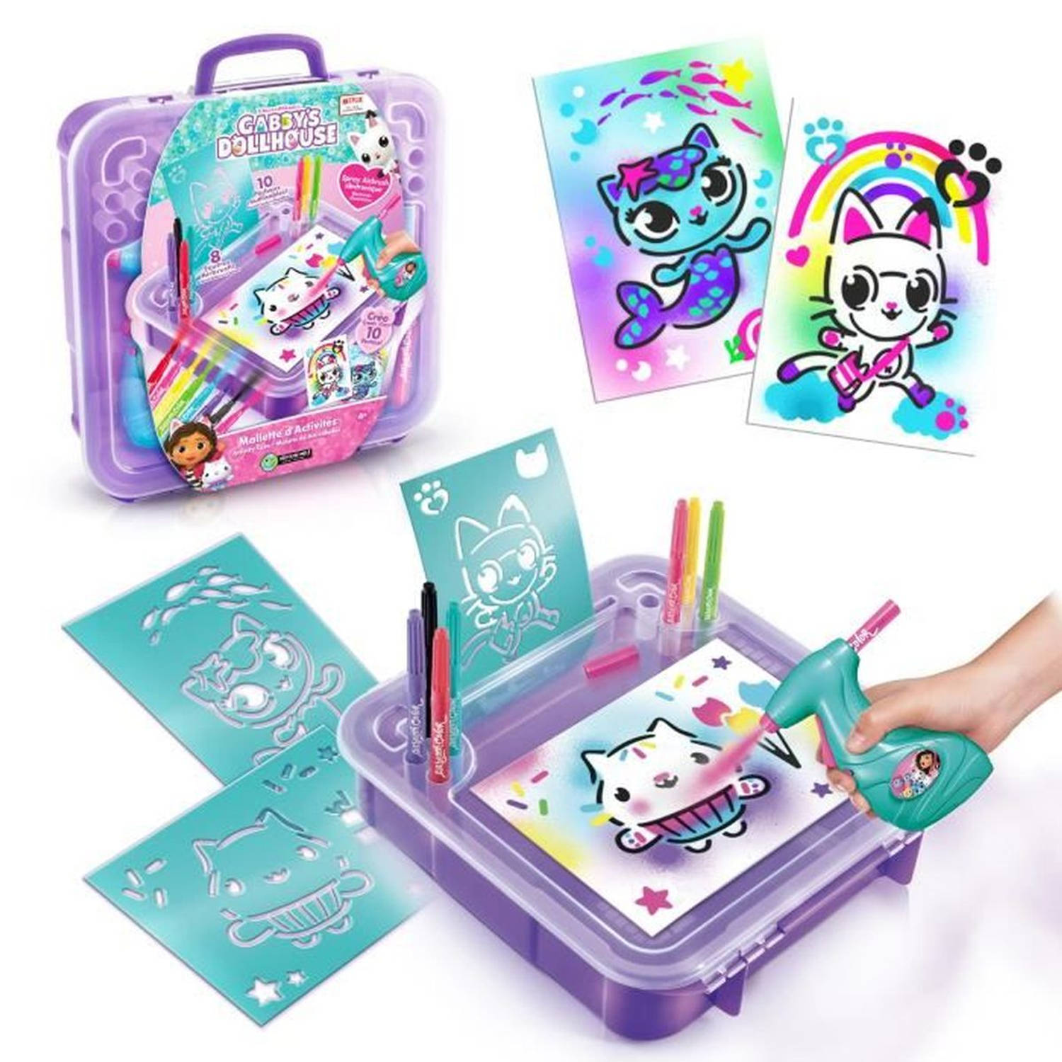 Canal Toys - Gabby and the Magic House - Activiteitenkoffer met elektronische airbrush, stencils en markers - GAB 024