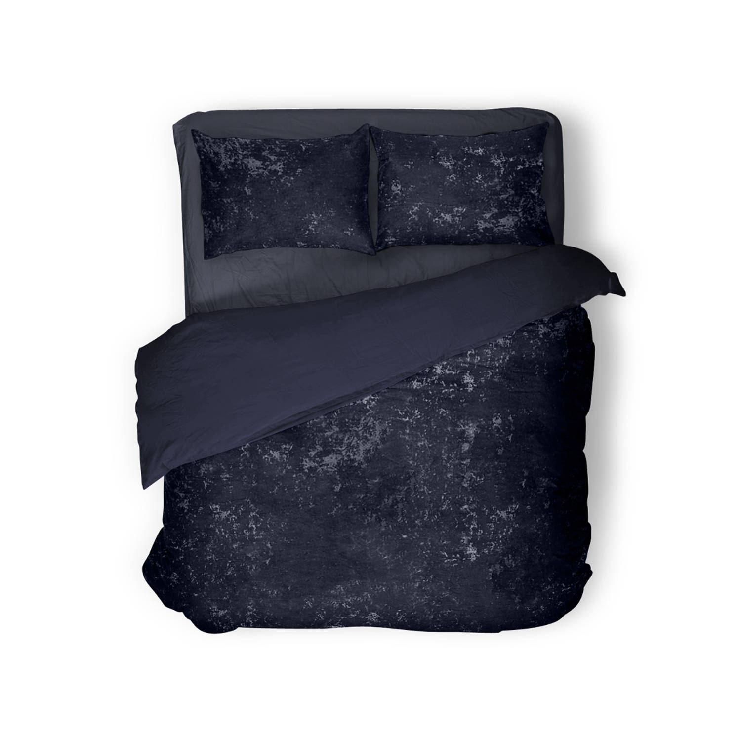 Eleganzzz Dekbedovertrek Crushed Velvet - Royale Blue - Dekbedovertrek 200x200/220cm - 100% Velvet - Tweepersoons dekbedovertrekken