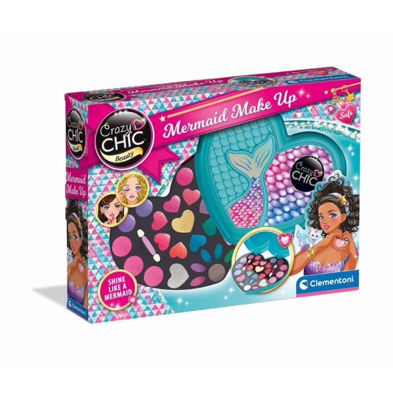 Clementoni - Crazy Chic - Sirene Makeup - Oogschaduw, lipgloss en applicators - Vanaf 6 jaar