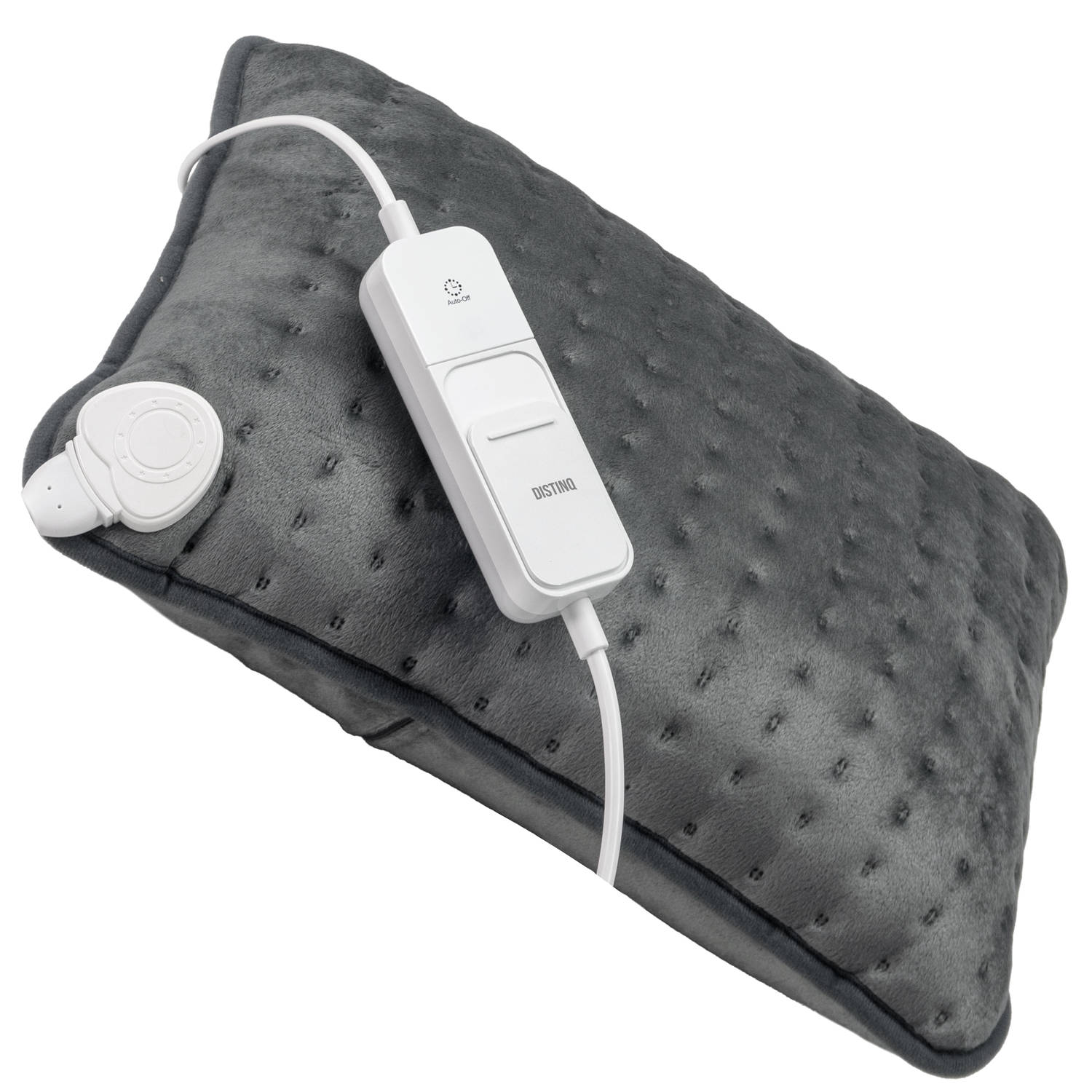 DistinQ Warmtekussen - Elektrische Kussen - Ultra Fleece - 30x40 cm - Grijs - 3 Warmtestanden met Timer - Heating Pillow - Energiezuinig