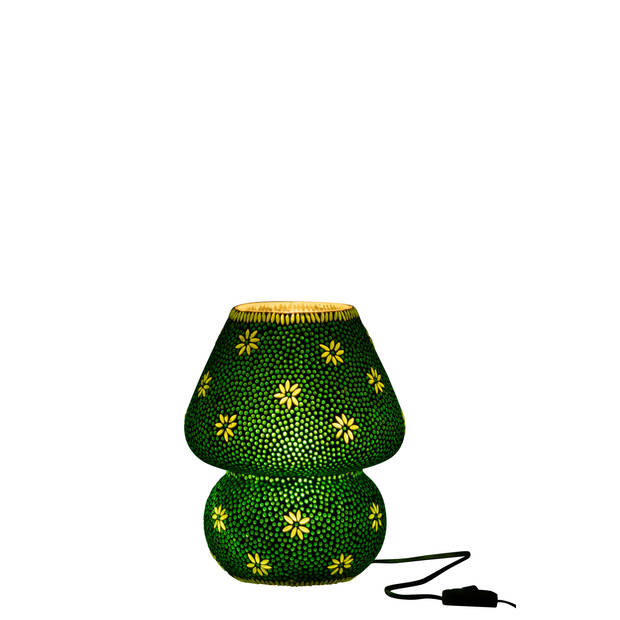 J-line - Lamp Bram Glas Groen Medium - 25x25x30cm