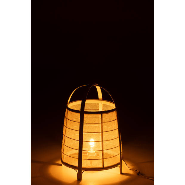 J-line - Lamp Rya Katoen/bamboe Wit Large - 36.5x36.5x52.5cm