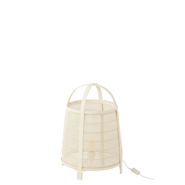 J-line - Lamp Rya Katoen/bamboe Wit Large - 36.5x36.5x52.5cm