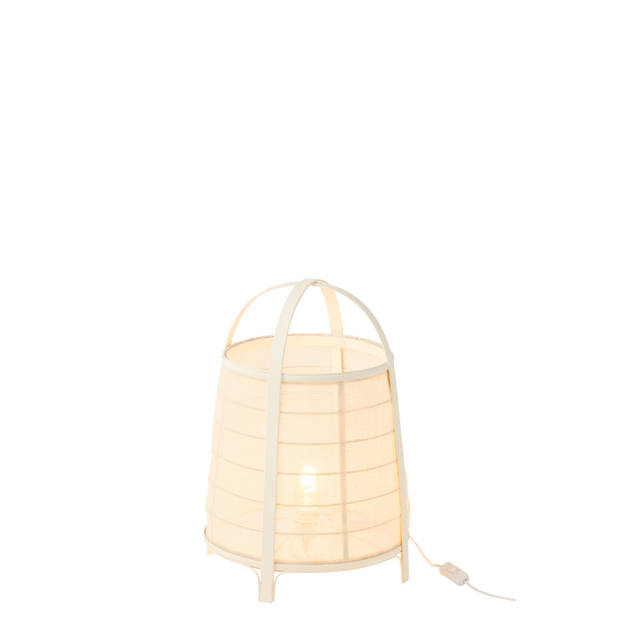 J-line - Lamp Rya Katoen/bamboe Wit Large - 36.5x36.5x52.5cm