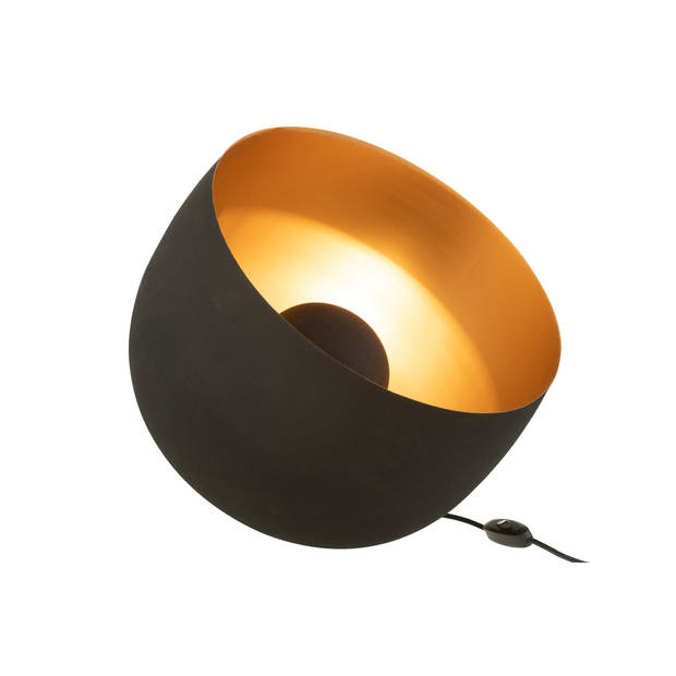 J-line - Lamp Rond Interieur Goud Metaal Zwart Large - 33x33x43cm