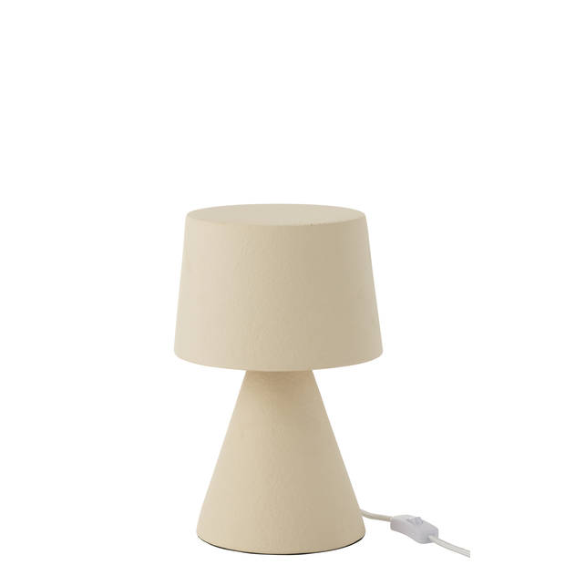 J-line - Tafel Lamp Small Kap Aardewerk Beige - 22x22x34cm