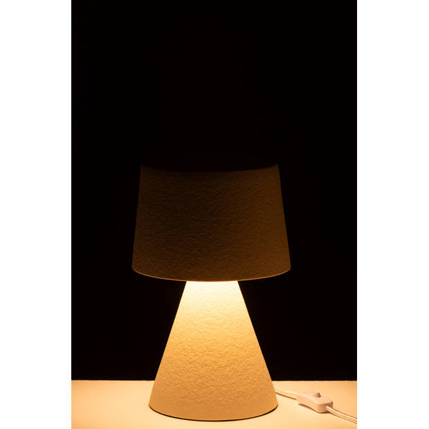 J-line - Tafel Lamp Small Kap Aardewerk Beige - 22x22x34cm