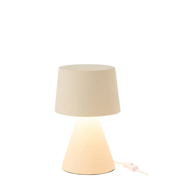 J-line - Tafel Lamp Small Kap Aardewerk Beige - 22x22x34cm