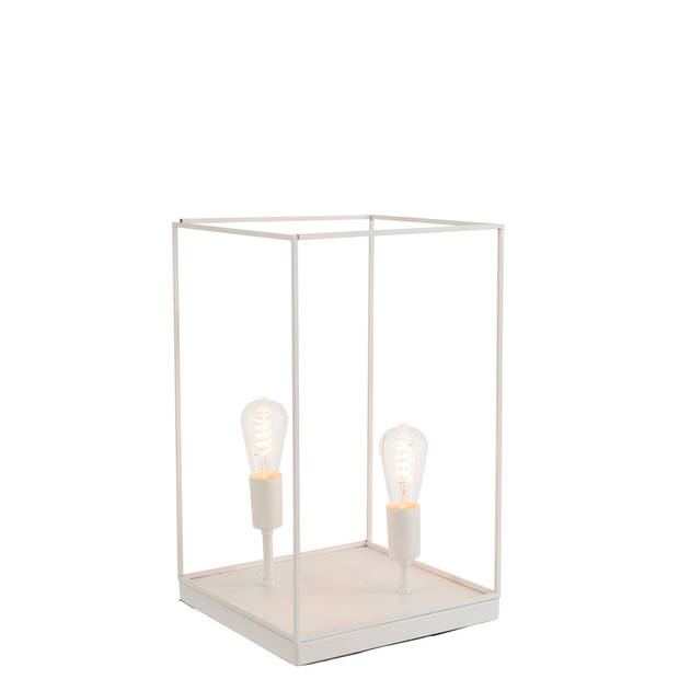 J-line - Lamp 2 Lampen Rechthoekig Frame Metaal Wit Large - 30.5x30.5x51cm