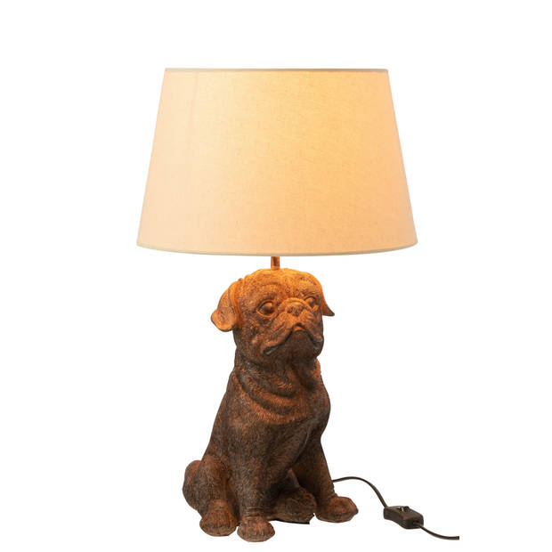 J-line - Lamp Hond Zittend Resine Bruin - 52x31x36cm