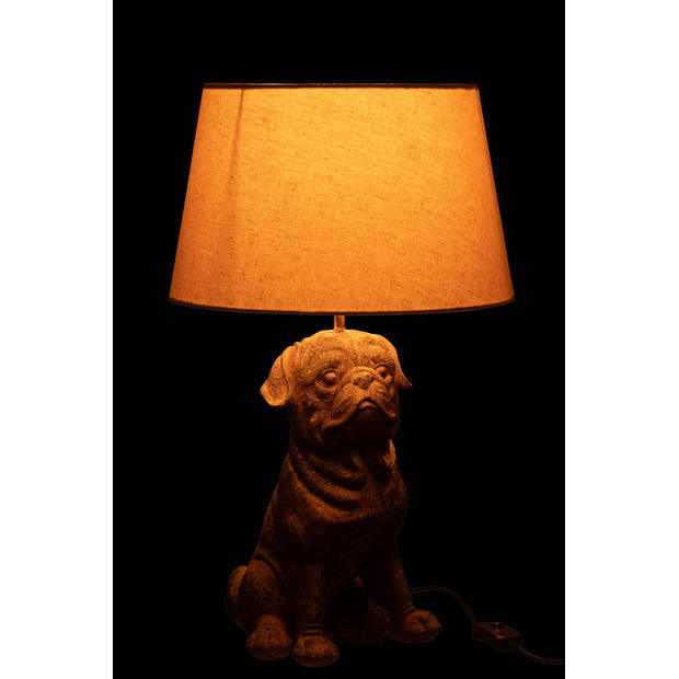 J-line - Lamp Hond Zittend Resine Bruin - 52x31x36cm