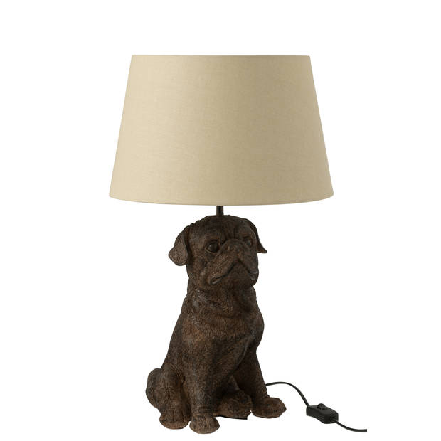 J-line - Lamp Hond Zittend Resine Bruin - 52x31x36cm