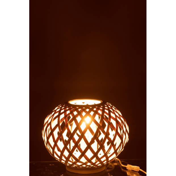 J-line - Table Lamp Bamboo White - 32x32x28cm