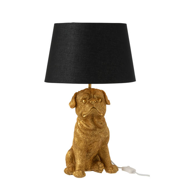 J-line - Lamp Hond Zittend Resine Goud - 52x31x36cm