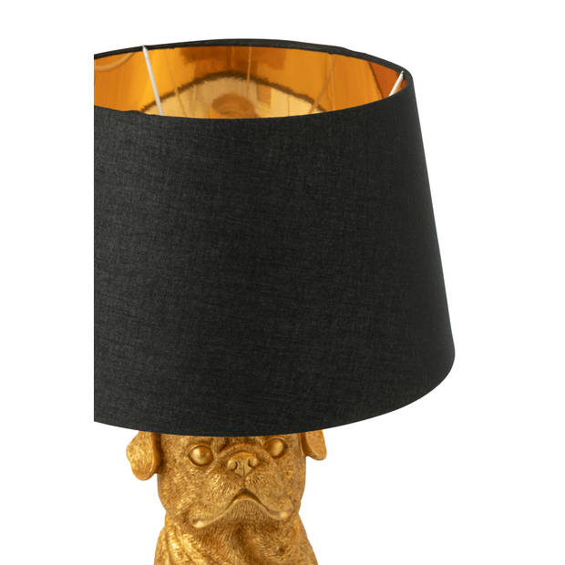 J-line - Lamp Hond Zittend Resine Goud - 52x31x36cm