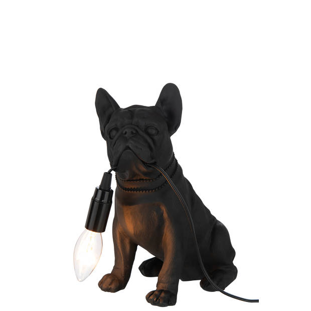 J-line - Lamp Bulldog Poly Zwart - 25x15x29cm