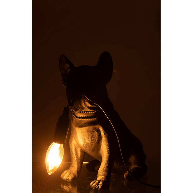 J-line - Lamp Bulldog Poly Zwart - 25x15x29cm