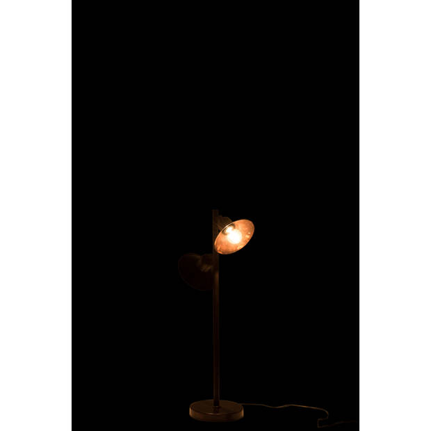 J-line - Lamp Staand 2lampen Ijzer Donker Bruin - 34x21x80cm