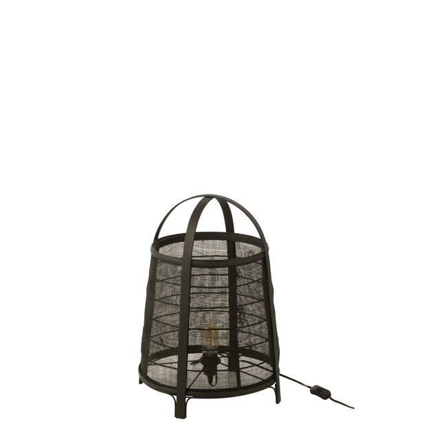 J-line - Lamp Rya Katoen/bamboe Zwart Large - 36.5x36.5x52.5cm