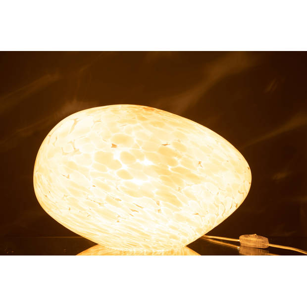 J-line - Lamp Melissa Ovaal Glas Beige - 40x30x24cm