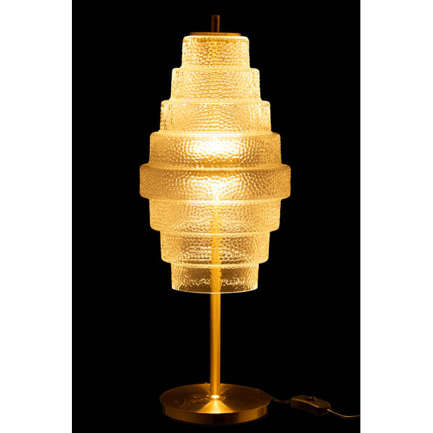 J-line - Lamp Led Goud Metaal/glas Transparant - 22x22x57cm