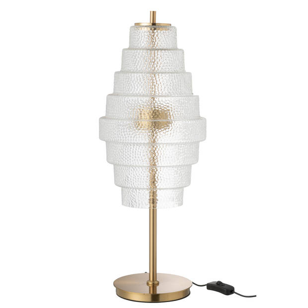 J-line - Lamp Led Goud Metaal/glas Transparant - 22x22x57cm