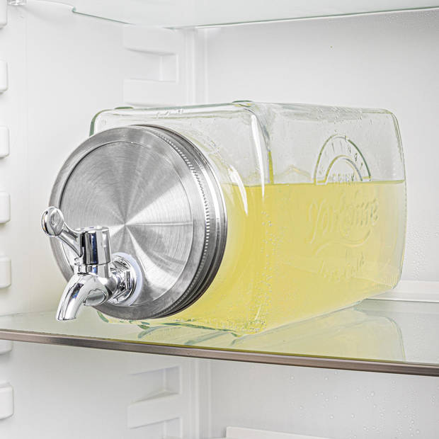 HI Limonade/drankdispenser - 3,8L - glas - 32,5 x 15 cm - Drankdispensers