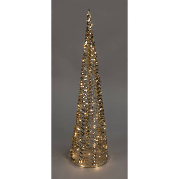 Christmas Decoration LED kerstboom kegel - H60 - goud- ijzer - kerstverlichting figuur