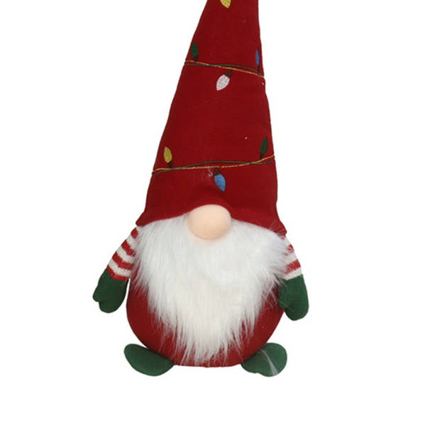 Kerst decoratie kerstman gnome pop - 52 cm - rood - pluche - Kerstman pop