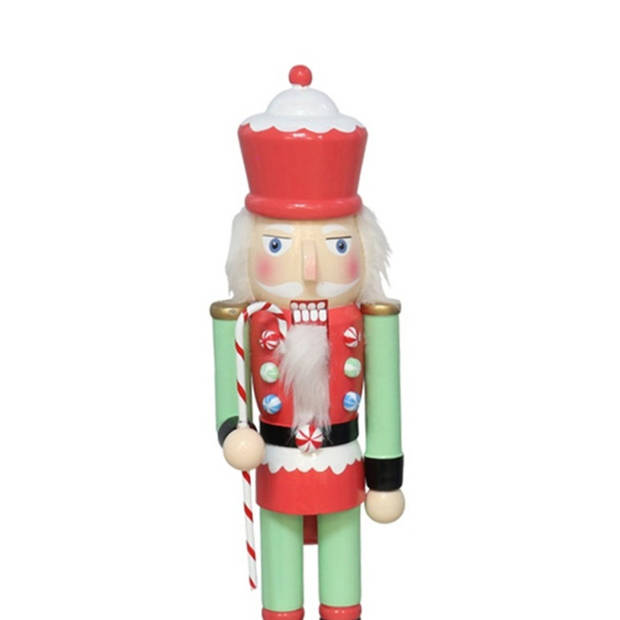 Gerimport notenkraker figuur/beeld - 38 cm - gekleurd  - Kerstbeeldjes