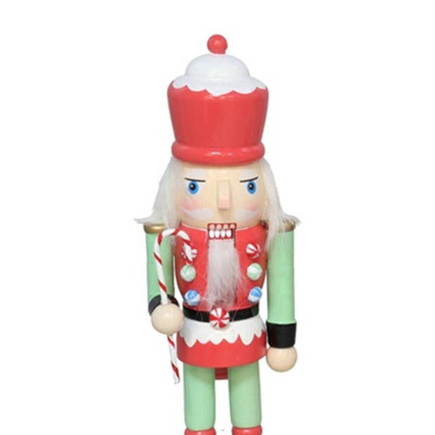 Gerimport notenkraker figuur/beeld - 25 cm - gekleurd  - Kerstbeeldjes