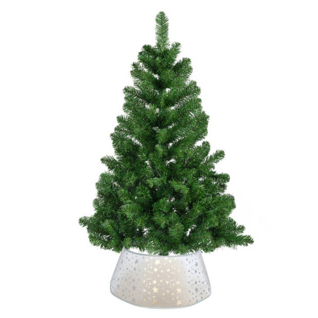 Gerimport Kerstboomrok - zilver - D40 cm- voor kerstboom 150-180 cm - Kerstboommand / huls