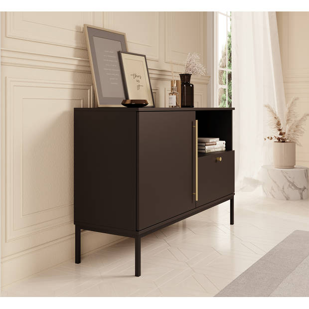 Meubella Dressoir Lagos - Zwart - 120 cm