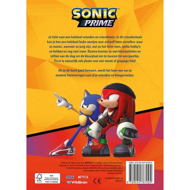 Deltas Sonic Prime vriendenboek