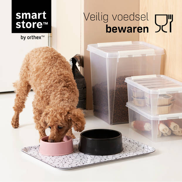 Opbergbox SET VAN 3 - 8L - Orthex - SmartStore - Transparant, wit