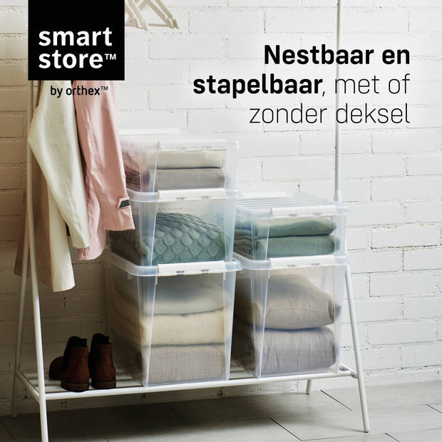 Opbergbox SET VAN 6 - 14L - Orthex - SmartStore - Transparant, wit